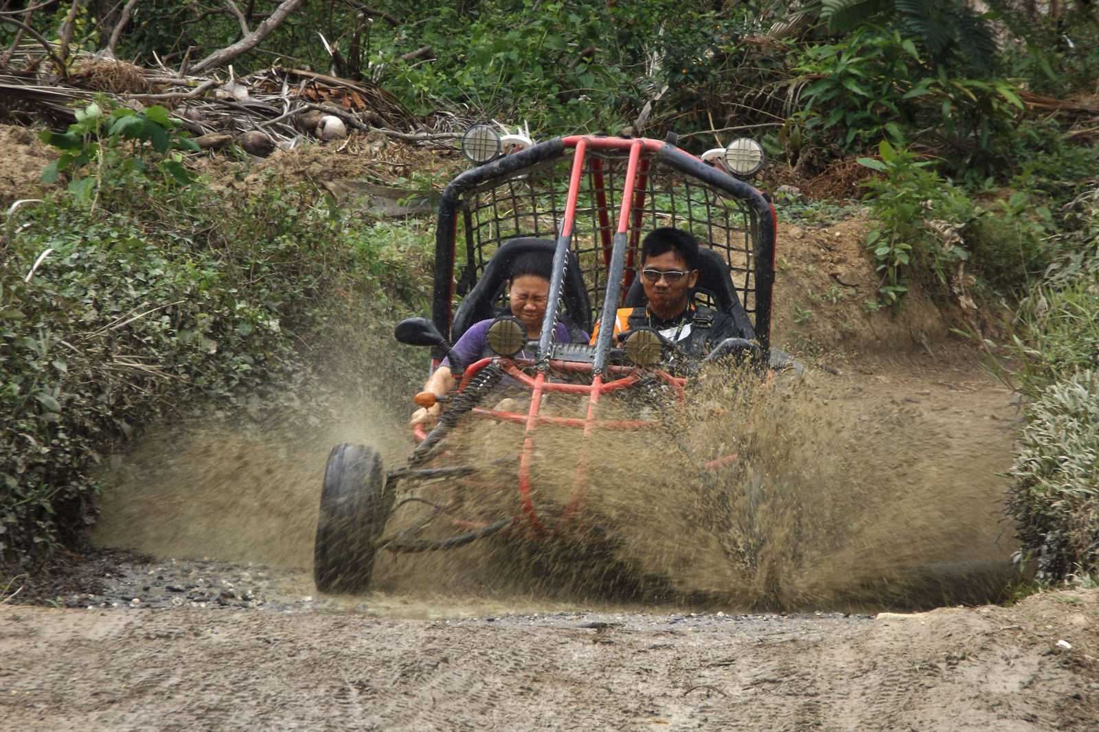 Mud Kart in off-road track of Extreme Sports Philippines Adventure Park in Puerto Galera